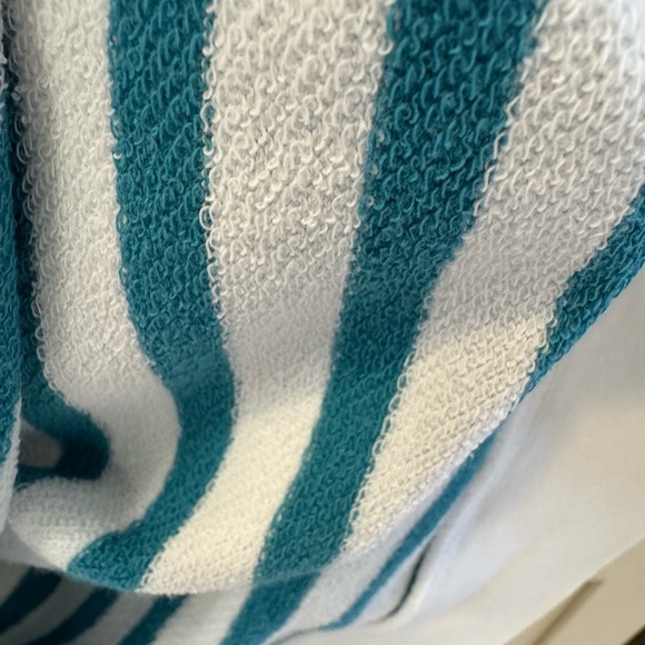 J. Crew Teal and White Striped Sweatshirt - Picture 5 of 7
